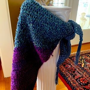 HANDMADE SCARF. 58 across 39” top to point. Wear it high or low. Washable